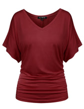 Load image into Gallery viewer, Short Sleeve Dolman Blouse Top
