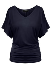 Load image into Gallery viewer, Short Sleeve Dolman Blouse Top
